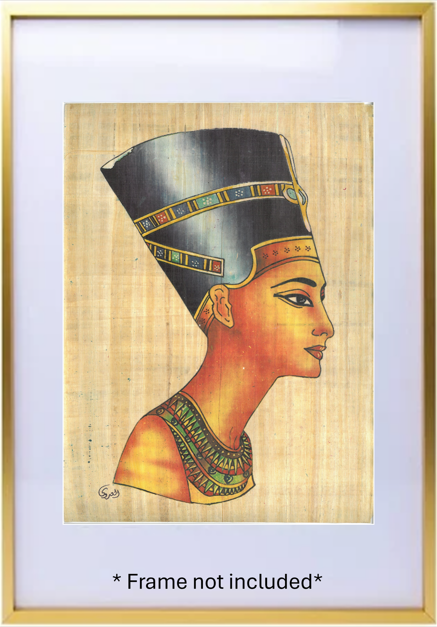 The Perfect Christmas Gift - Nefertiti Papyrus Souvenir Painting (40*29.5 cm)