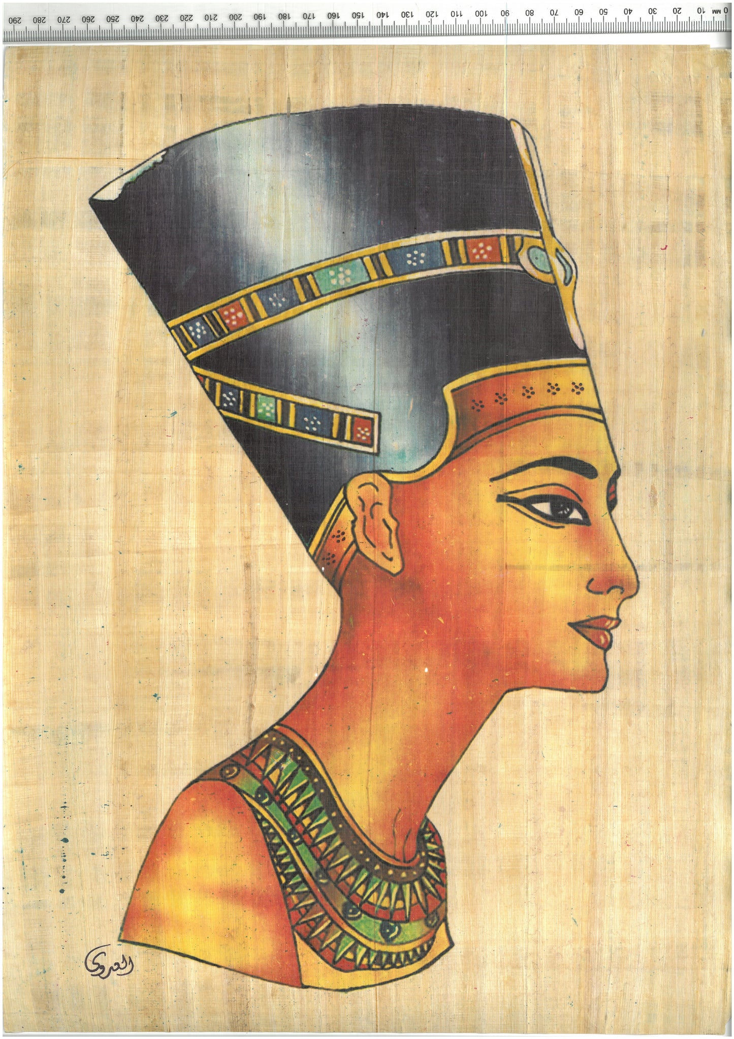 The Perfect Christmas Gift - Nefertiti Papyrus Souvenir Painting (40*29.5 cm)